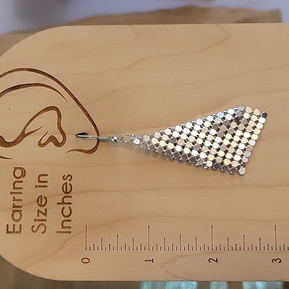 🔥LAST PAIR🔥Silver Chain Male Drop Earrings - Picture 3 of 6